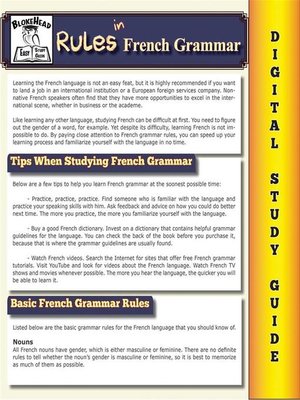 cover image of French Grammar ( Blokehead Easy Study Guide)